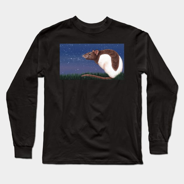 Agouti Hooded Rat Long Sleeve T-Shirt by WolfySilver